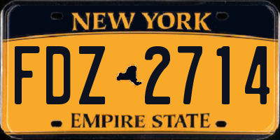 NY license plate FDZ2714
