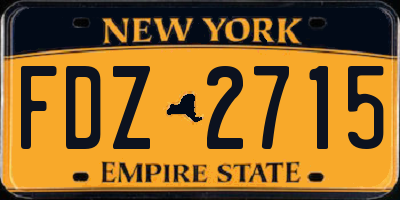 NY license plate FDZ2715