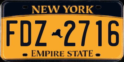 NY license plate FDZ2716