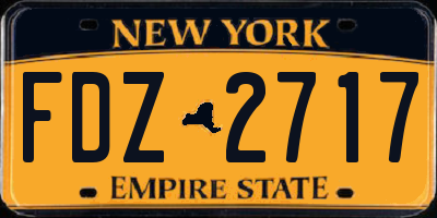 NY license plate FDZ2717
