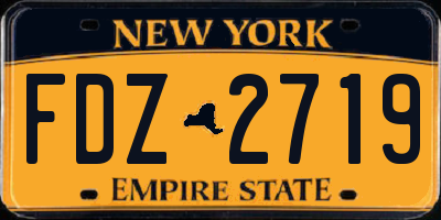 NY license plate FDZ2719