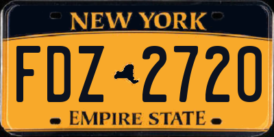 NY license plate FDZ2720