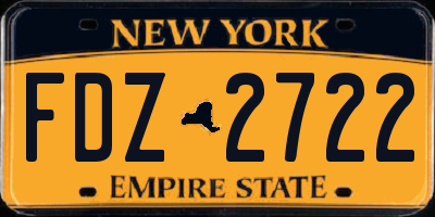 NY license plate FDZ2722