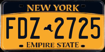 NY license plate FDZ2725
