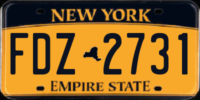 NY license plate FDZ2731
