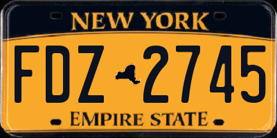 NY license plate FDZ2745