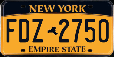 NY license plate FDZ2750