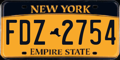 NY license plate FDZ2754