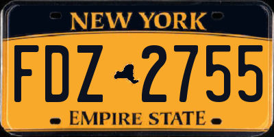 NY license plate FDZ2755