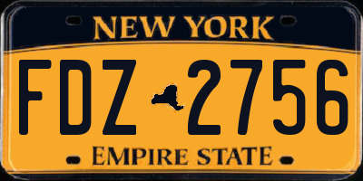 NY license plate FDZ2756