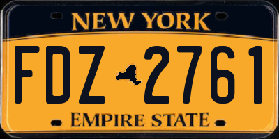 NY license plate FDZ2761