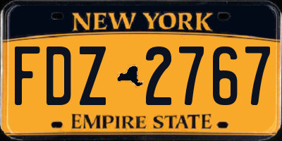 NY license plate FDZ2767