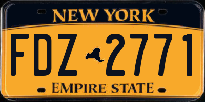 NY license plate FDZ2771