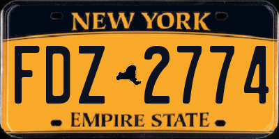 NY license plate FDZ2774