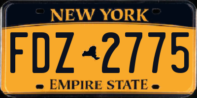 NY license plate FDZ2775