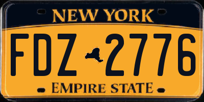 NY license plate FDZ2776