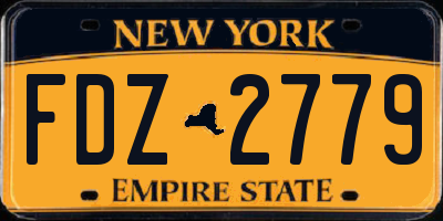 NY license plate FDZ2779
