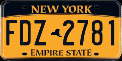 NY license plate FDZ2781