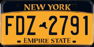 NY license plate FDZ2791