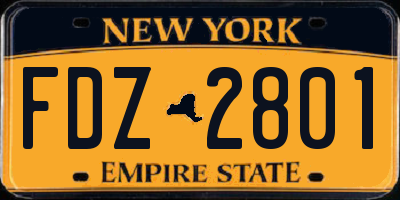 NY license plate FDZ2801