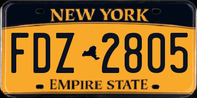 NY license plate FDZ2805