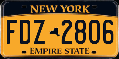 NY license plate FDZ2806