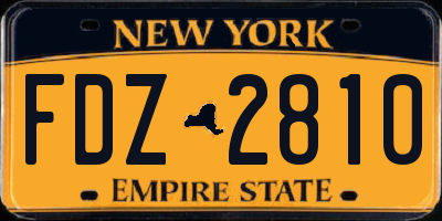 NY license plate FDZ2810