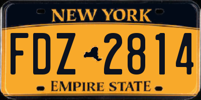 NY license plate FDZ2814