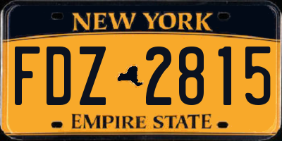 NY license plate FDZ2815