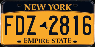 NY license plate FDZ2816