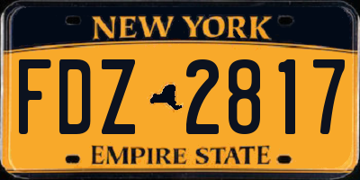 NY license plate FDZ2817