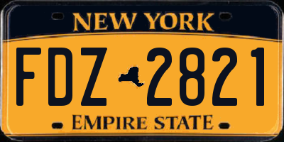 NY license plate FDZ2821