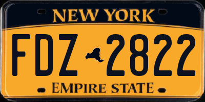 NY license plate FDZ2822