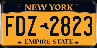 NY license plate FDZ2823