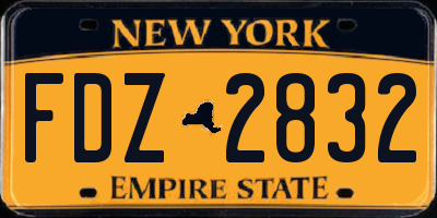 NY license plate FDZ2832