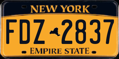 NY license plate FDZ2837