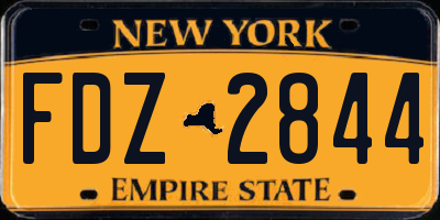 NY license plate FDZ2844