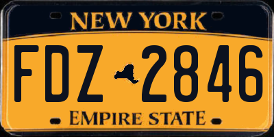 NY license plate FDZ2846