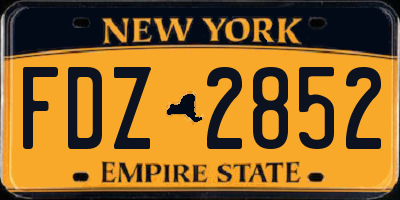 NY license plate FDZ2852