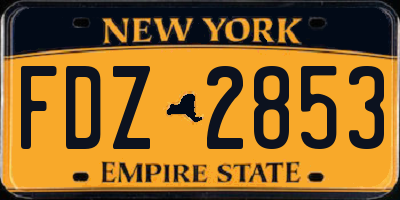 NY license plate FDZ2853