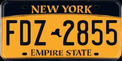 NY license plate FDZ2855