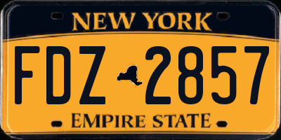 NY license plate FDZ2857