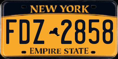 NY license plate FDZ2858