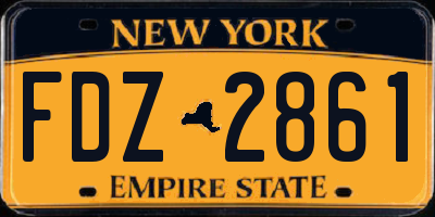 NY license plate FDZ2861