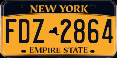 NY license plate FDZ2864