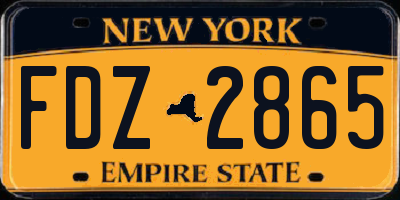 NY license plate FDZ2865