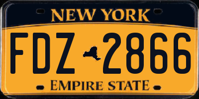NY license plate FDZ2866