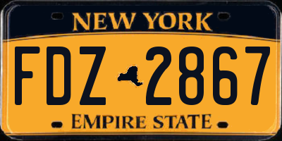 NY license plate FDZ2867