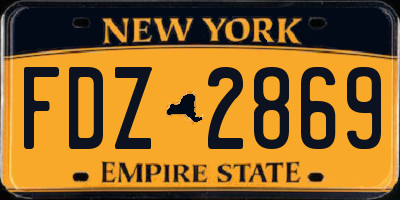 NY license plate FDZ2869