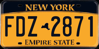 NY license plate FDZ2871